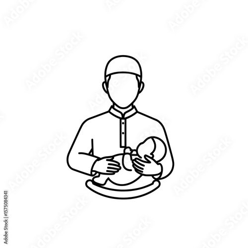 Father holding a newborn baby in a nurturing embrace