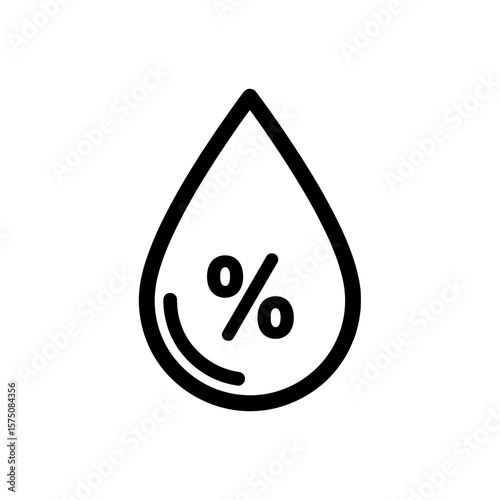 Drop shape with percentage sign for metric representation