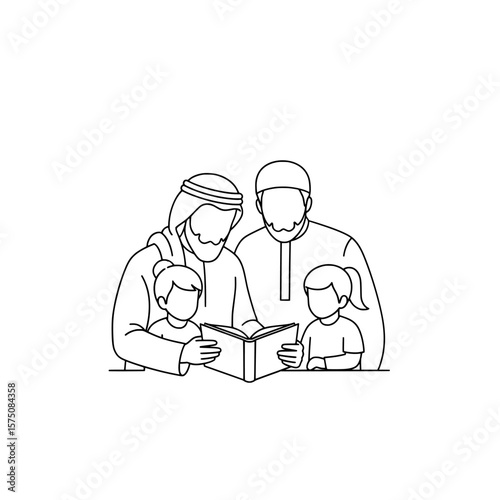 Family reading together in a cozy setting with children engaged in storytelling