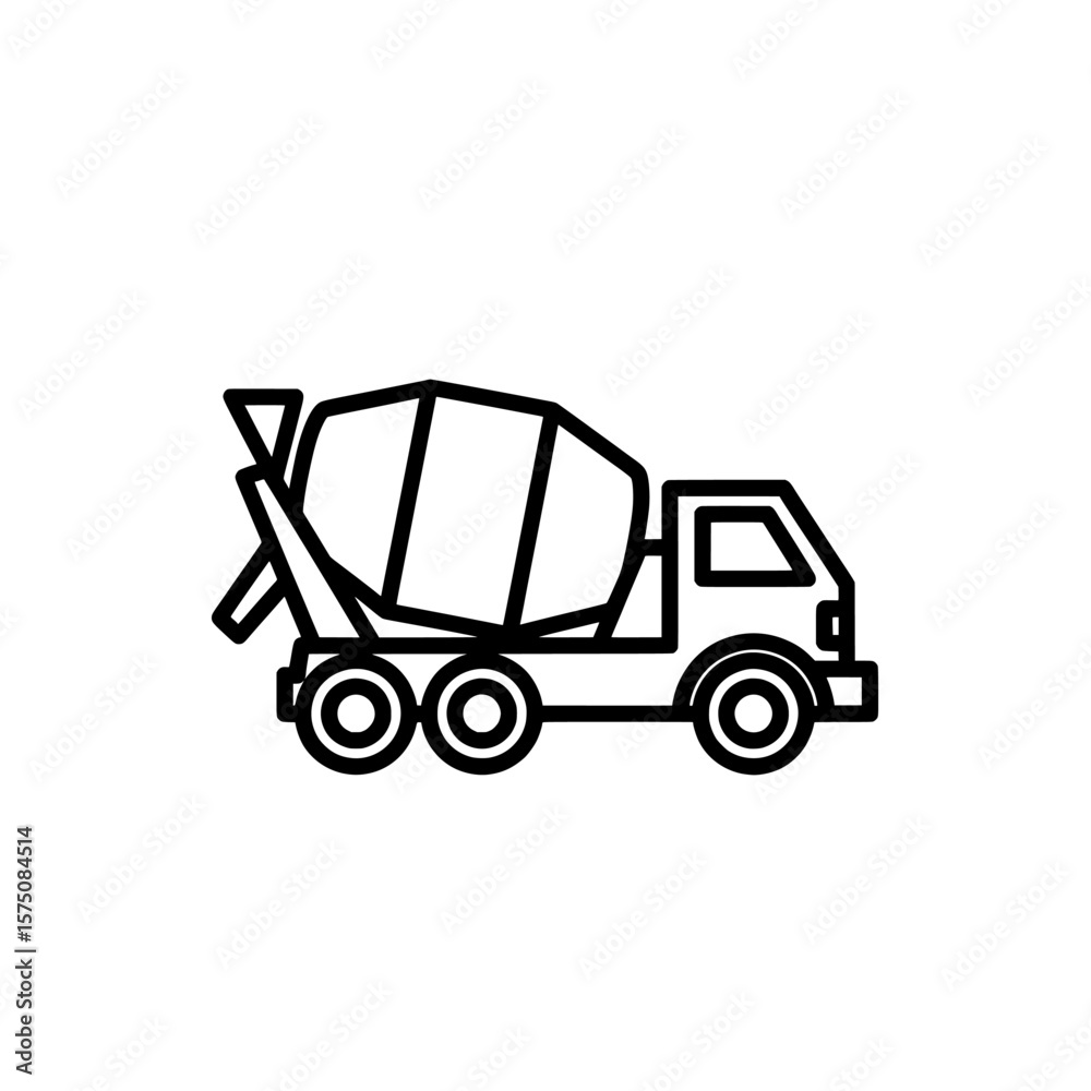 Fototapeta premium Concrete mixer truck industry construction vehicle transportation