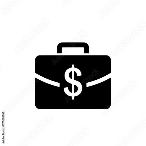 Business briefcase with dollar sign symbolizing finance and investment