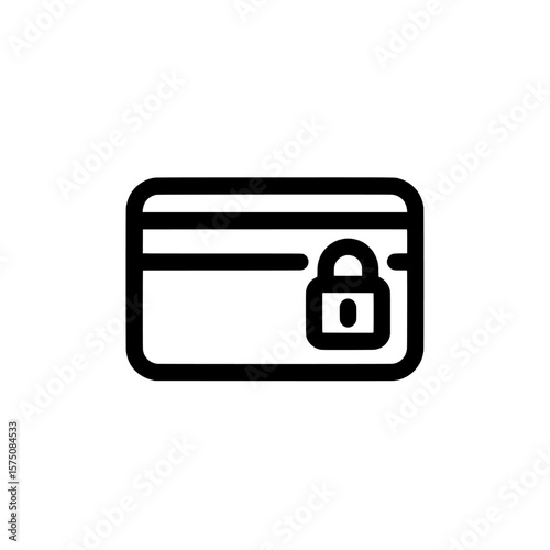 Credit card security icon with padlock for online safety protection