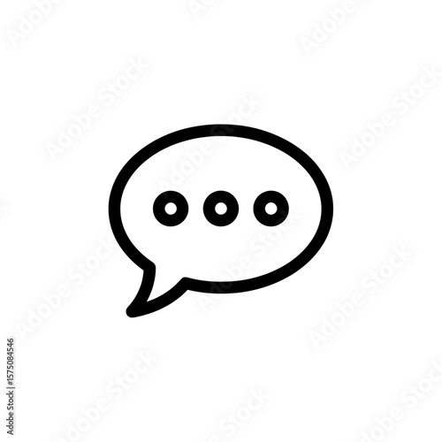 Simple speech bubble icon for communication and messaging applications