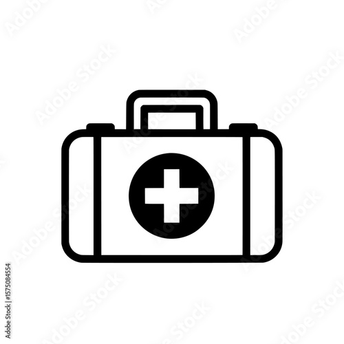 Medical emergency kit with cross symbol for healthcare use