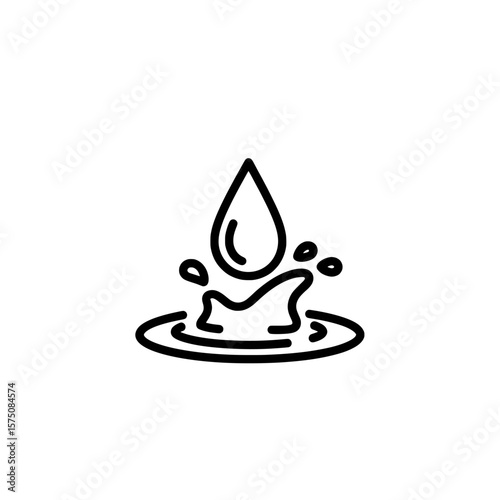 Drop of water creating ripples in a pond