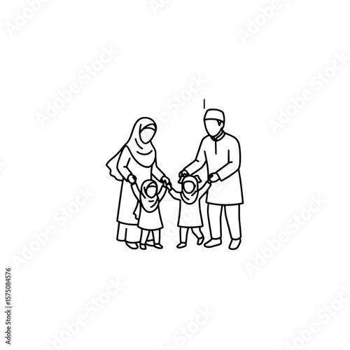 Family members celebrating together in joyous interaction