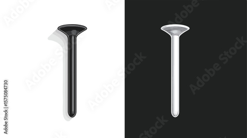 Black and White Metal Nail Flat Vector Icon for Design Projects