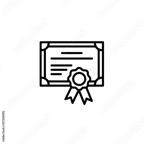 Certificate with ribbon badge for accomplishment or achievement recognition