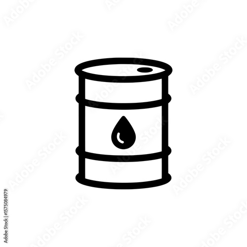 Oil barrel icon in simple flat style for industrial and energy concepts