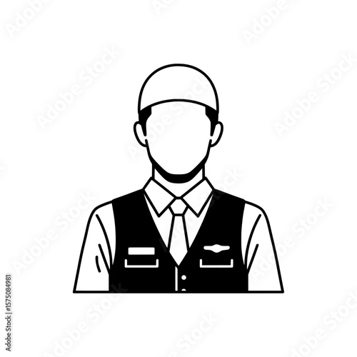 Professional uniformed figure in business attire for corporate applications