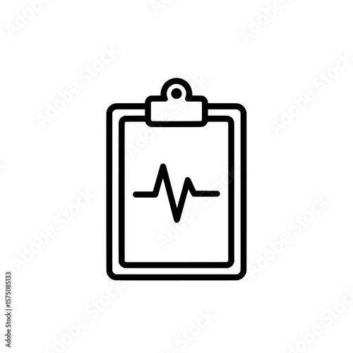 Health monitoring clipboard with heartbeat line illustration
