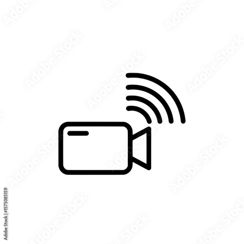Webcam with sound waves indicating live stream activity
