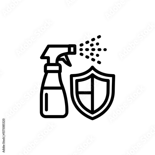 Cleaning spray and shield for protection against germs and bacteria