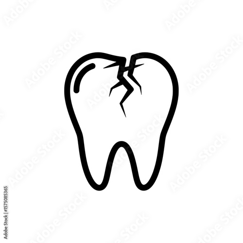Broken tooth symbol for dental healthcare and awareness