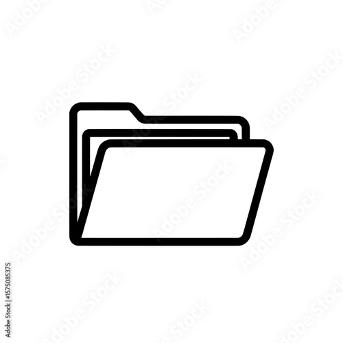 Simple file folder icon for organizational purposes in digital spaces
