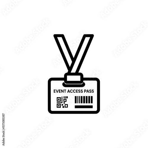 Event access pass on lanyard with qr code for easy entry