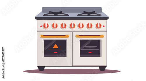 Sleek Modern Kitchen Stove Icon in Flat Vector Design