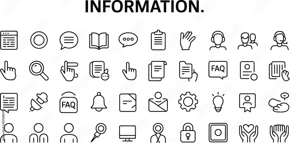 custom made wallpaper toronto digitalA collection of line icons representing information and support related symbols
