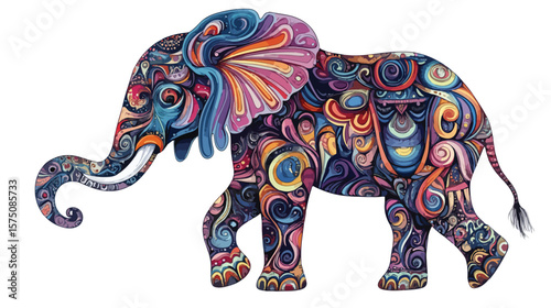 Giant Elephant Monster Vector on White Background