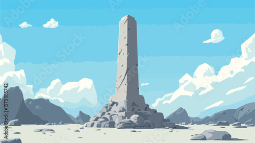Global Monument World Illustration Centered with Vibrant Vector Design