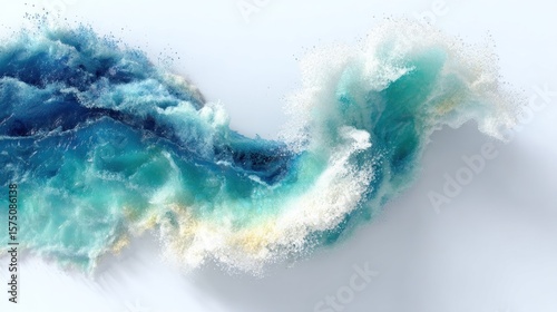 Ocean Wave Abstract: A Whirlwind of Turquoise and White