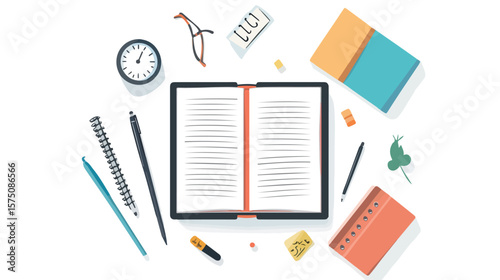 Modern Notebook Vector Displayed on White Background Illustration