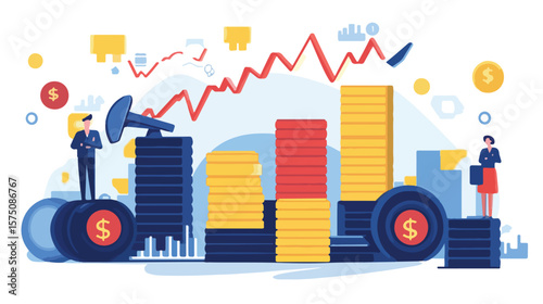 Oil Prices Infographic Design Vector Illustration