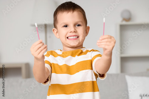 Cute little boy with cotton...