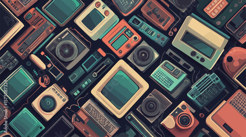 Modern online video learning concept in flat vector illustration