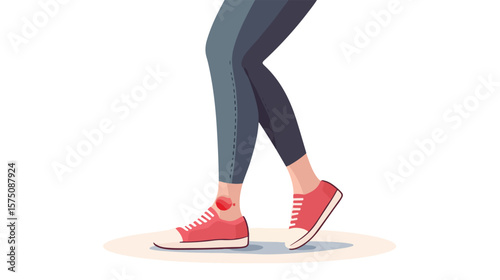 Painful Leg Injury with Red Circle Showing Pain Cartoon Illustration