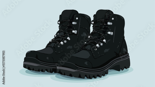 Premium Pair of Black Leather Hiking Boots for Outdoor Adventures