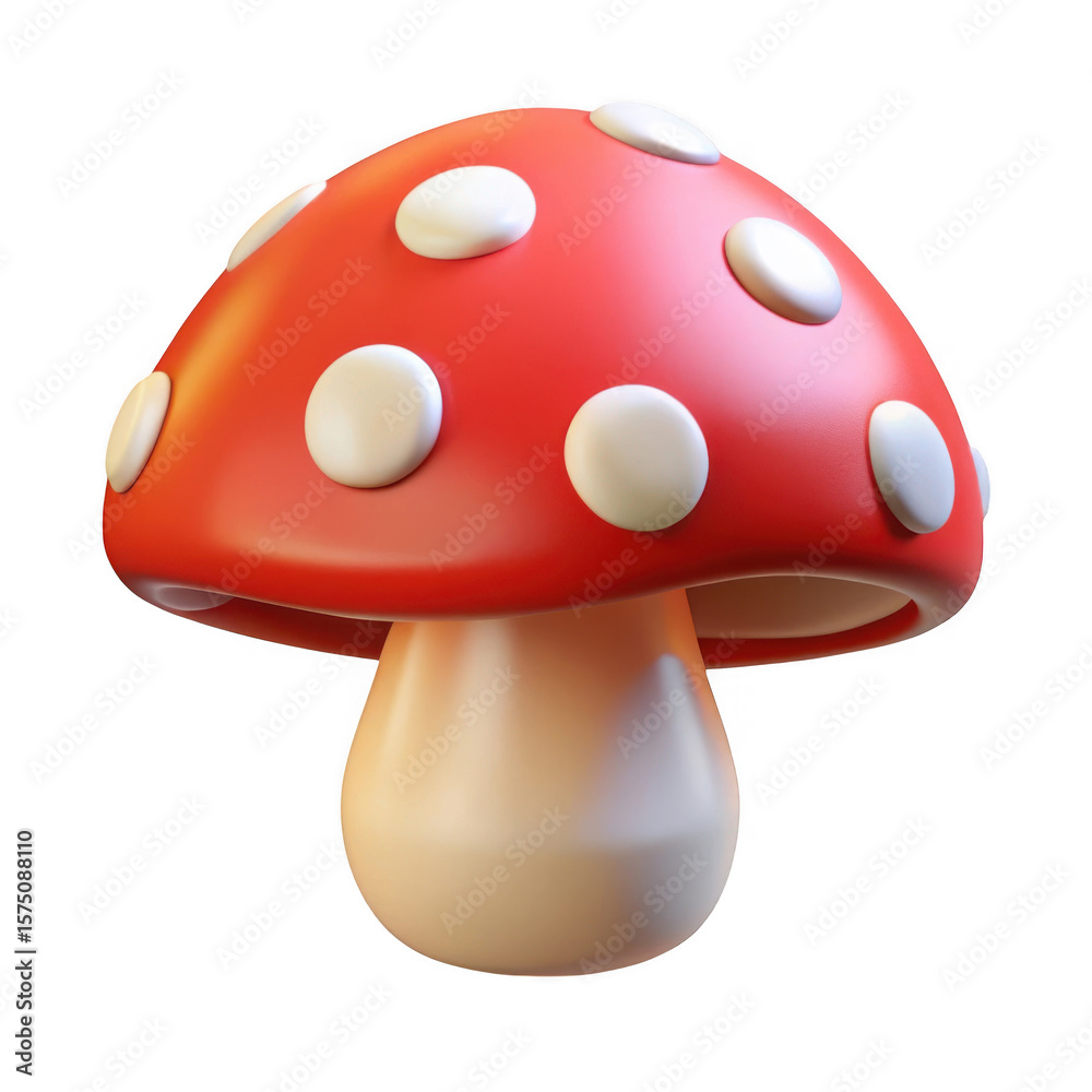 3d red mushroom with white spots isolated on transparent background 3d red mushroom with white spots isolated on transparent background
