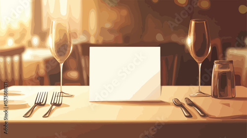 Flat Vector Table Card Sign Template for Events and Restaurants