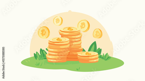 Tax Payment Analysis Graph Vector Illustration