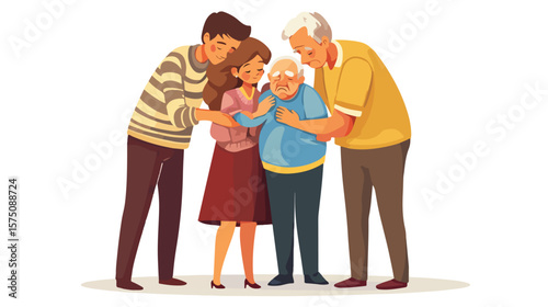 Supportive Group Comforting Depressed Parents or Friends
