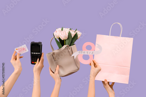 Female hands holding paper ...