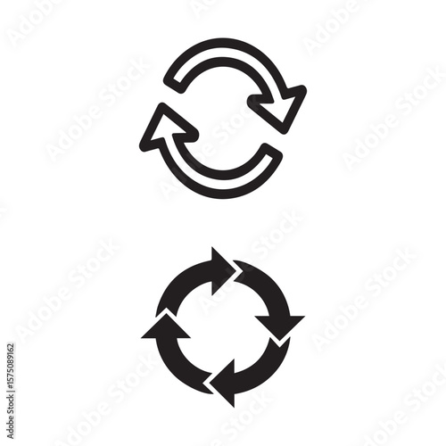 Refresh sync icon silhouette filled representing update and synchronization