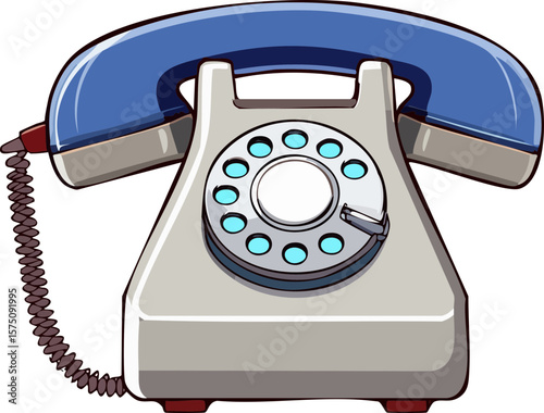 retro telephone isolated on white
