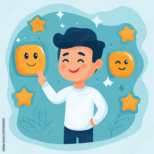 Customer feedback giving rating based on experience or quality from product and service