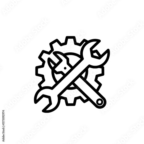 Tools and gears icon representing engineering and mechanical work