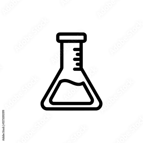 Simple laboratory flask outline for scientific concepts and education