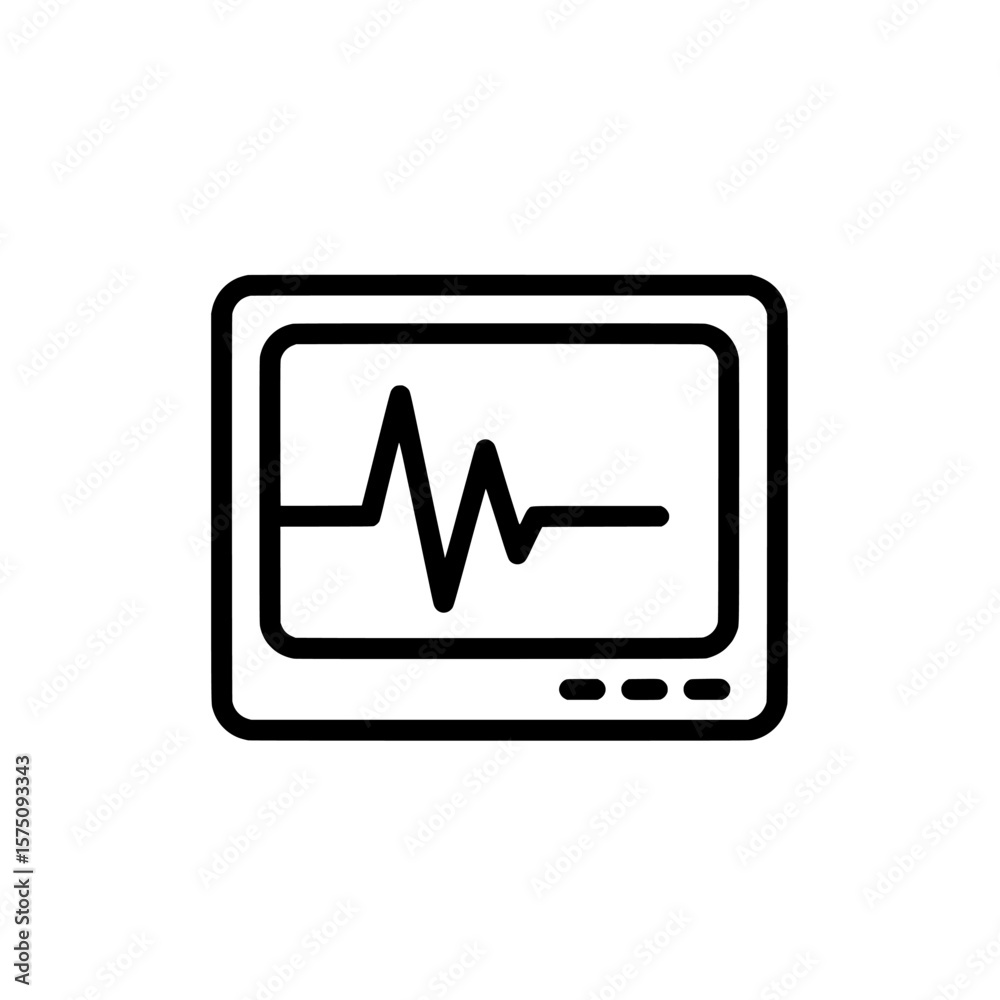 Heartbeat monitor screen displaying vital signs in a medical environment Heartbeat monitor screen displaying vital signs in a medical environment