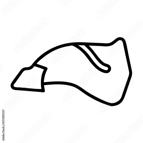 Simple Black Line Art Outline of a Race Track
