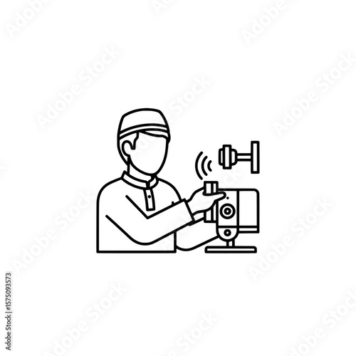 Person using technology for communication in a modern setup