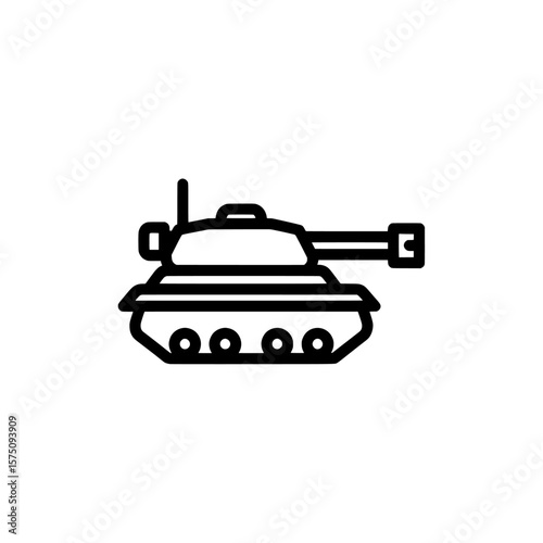 Military tank silhouette on black background for educational and military content