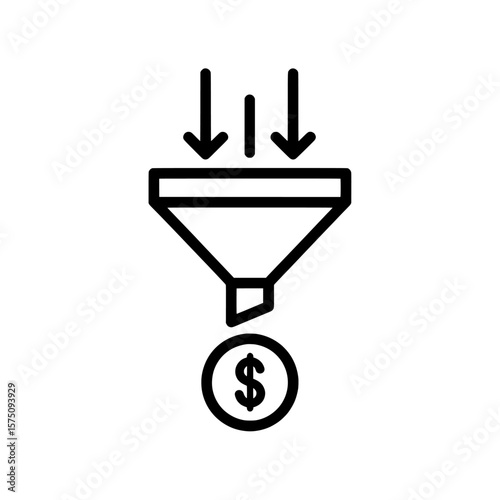 Money funnel concept for financial analysis and budgeting