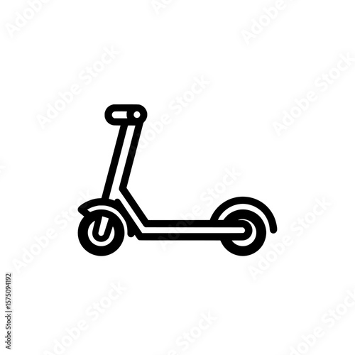 Simple black outline of an electric scooter for urban transportation