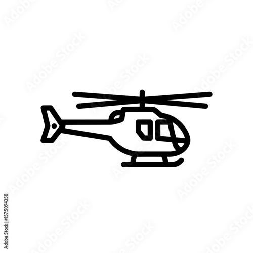 Helicopter silhouette with simple lines and minimal details