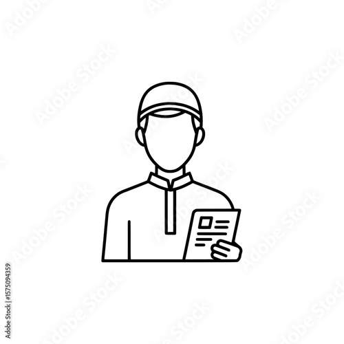 Man holding document with casual outfit and cap