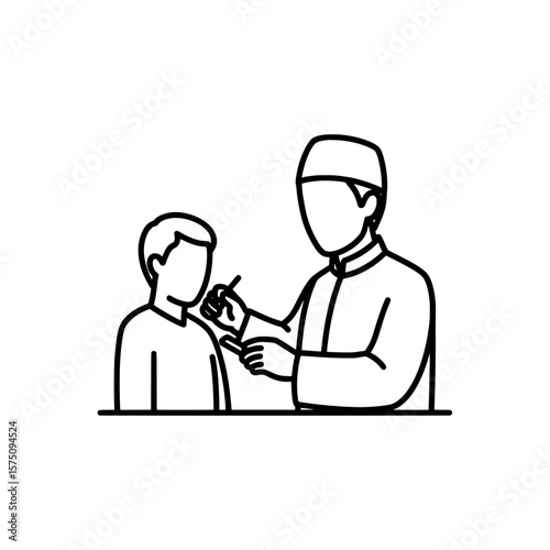 Doctor examining patient in medical office setting